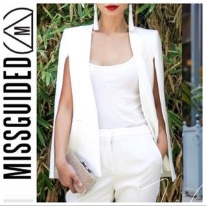 Misguided White Cape Blazer Size 6